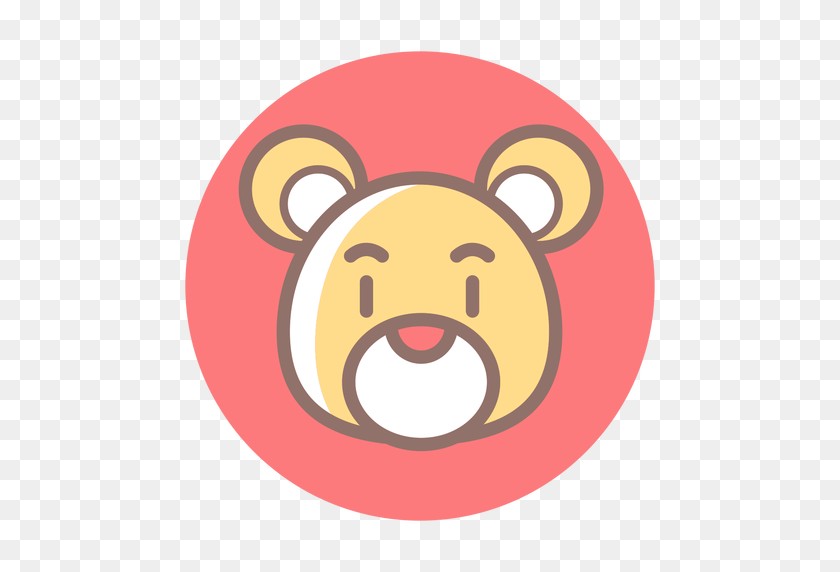 512x512 Teddy Bear Head Circle Icon - Bear Head PNG