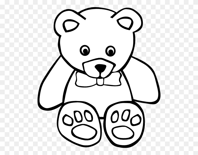 522x597 Мишка Тедди Контур Картинки - Спящий Медведь Клипарт