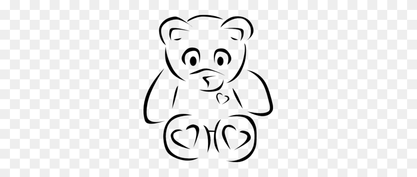 261x297 Teddy Bear Outline Clip Art - Cute Bear Clipart