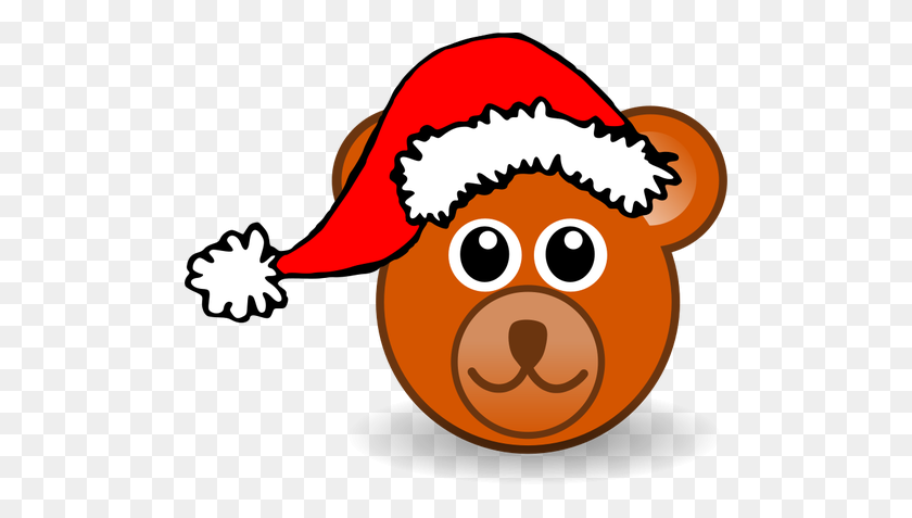 500x417 Oso De Peluche Con Sombrero De Navidad Imagen Vectorial - Imágenes Prediseñadas De Oso De Peluche De Navidad