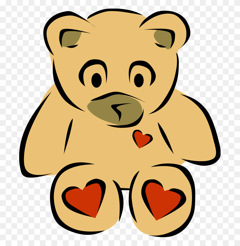 705x800 Teddy Bear With Hearts Free Vector - Bear Trap Clipart