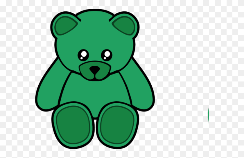 600x483 Teddy Clipart Green - Baby Bear Clipart