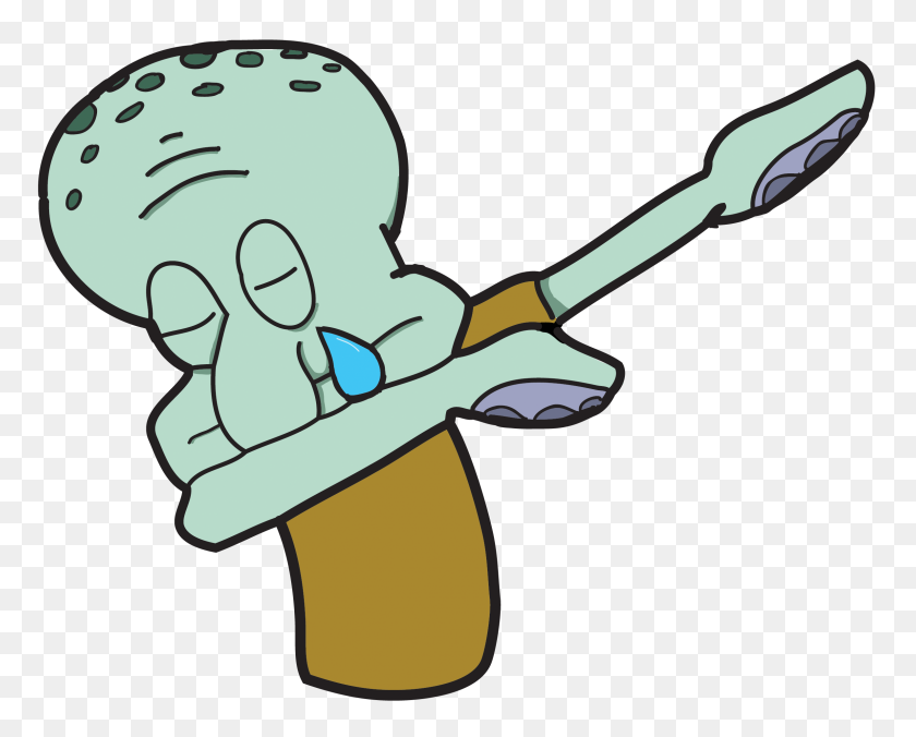 2379x1880 Tee Dab Is Dead - Squidward Dab PNG