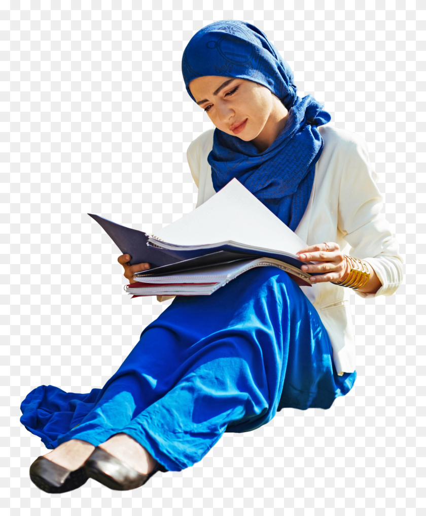 1305x1600 Сидящая Студентка-Подросток, Вырезанная Из Арабской Этнической Моды - Сидящие Люди Png