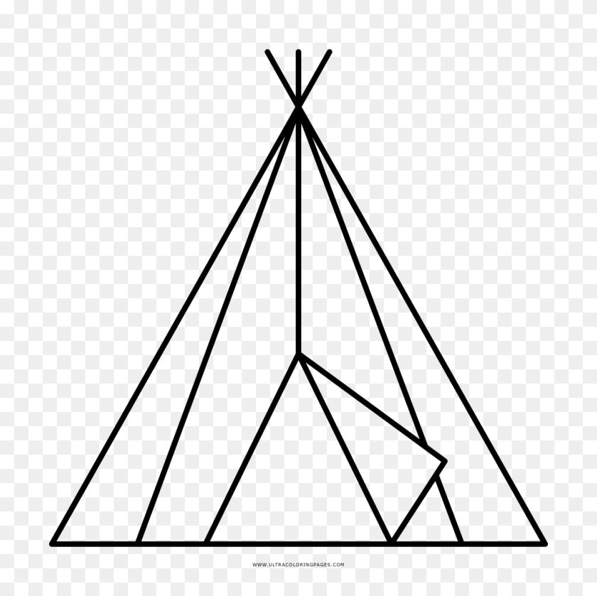 1000x1000 Teepee Coloring Page - Teepee PNG