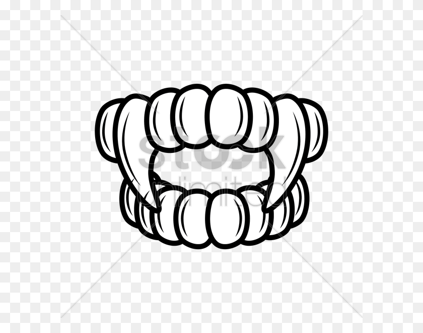 600x600 Teeth And Fangs Outline Vector Image - Tooth Outline Clipart