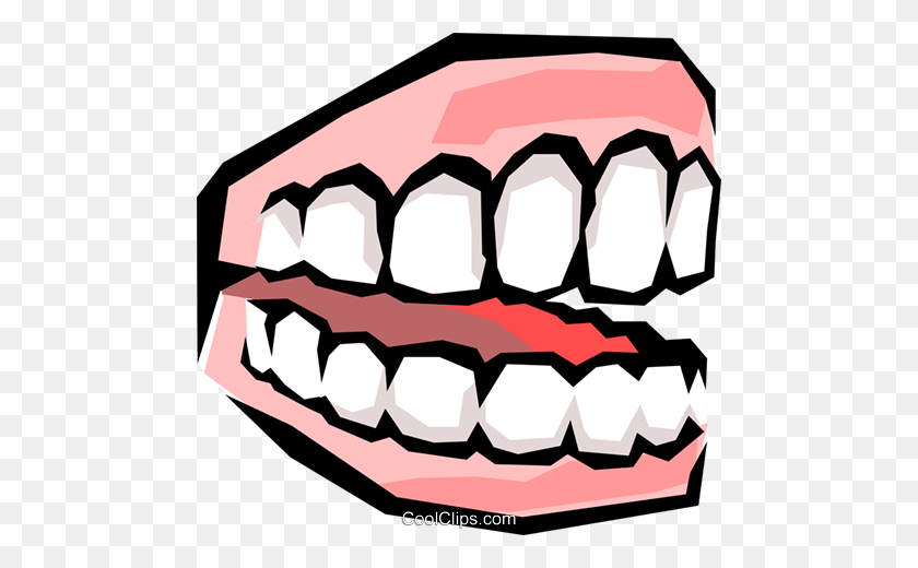 480x460 Teeth Royalty Free Vector Clip Art Illustration - Teeth Clipart PNG