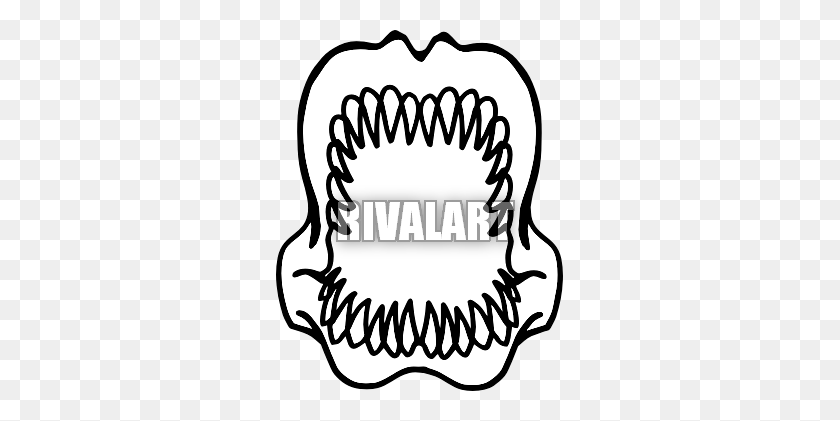 287x361 Teeth Shark Mouth Clipart - Tooth Clipart Black And White