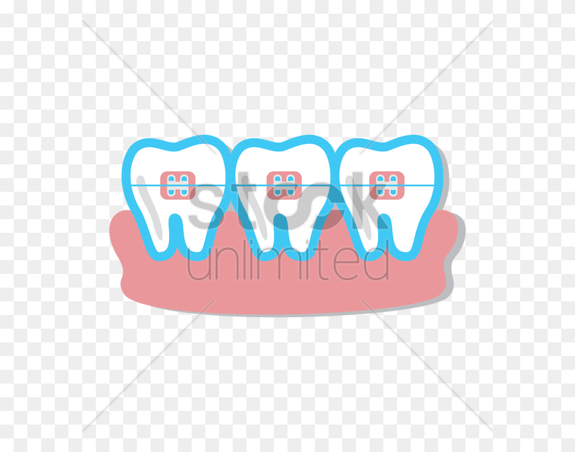 600x600 Teeth With Braces Vector Image - Tooth With Braces Clipart
