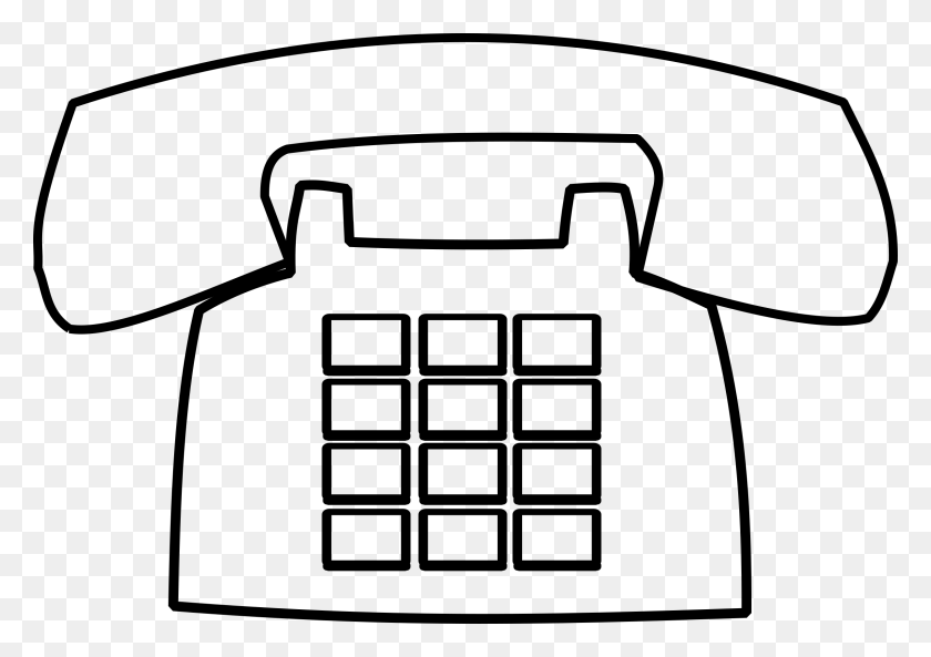 2400x1640 Telephone Clipart Black And White Clip Art - Phone Call Clipart