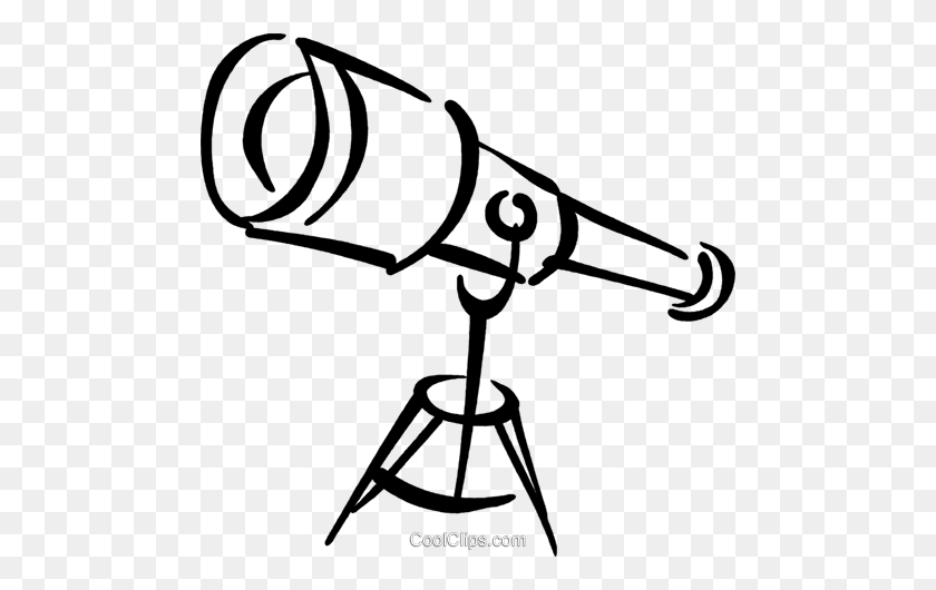 480x470 Телескоп Роялти Бесплатно Векторные Иллюстрации - Телескоп Черно-Белый Клипарт