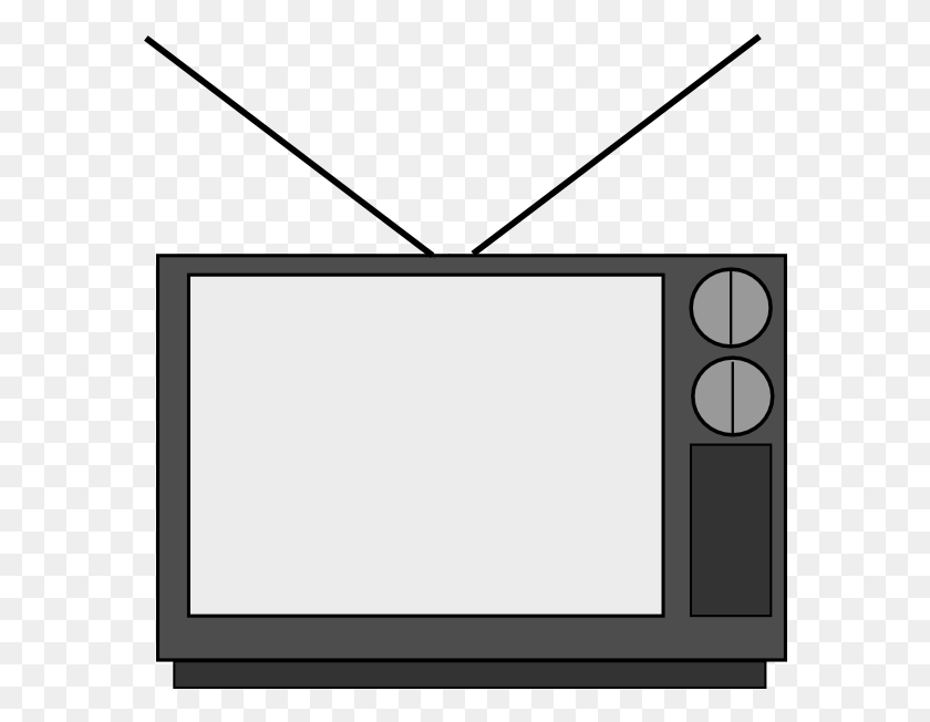 582x592 Television Clip Art - Rectangle Clipart Black And White