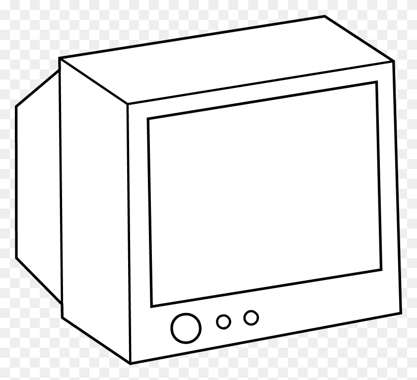 4324x3909 Television Clipart - Microwave Clipart Black And White