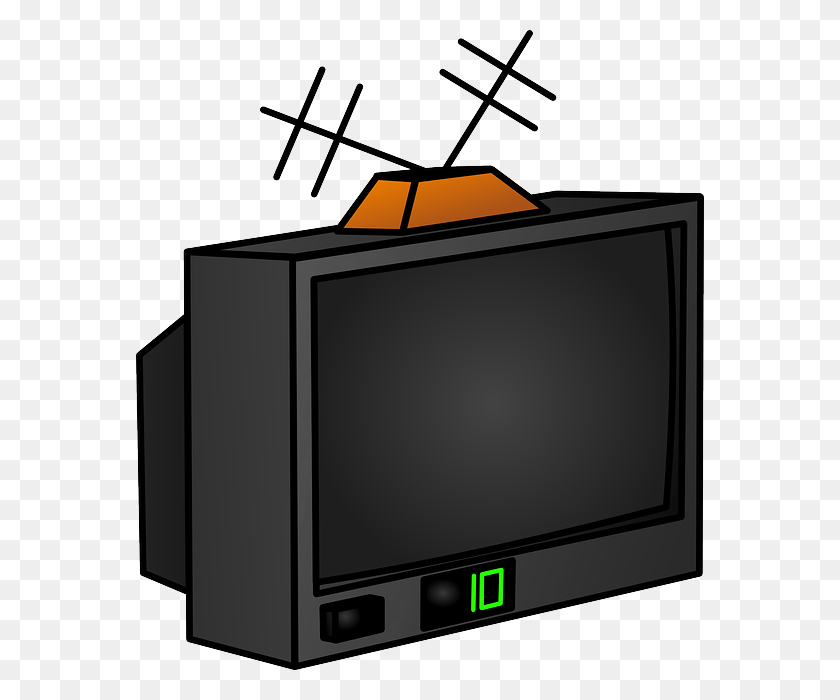 568x640 Television Clipart Old School - Old Tv PNG