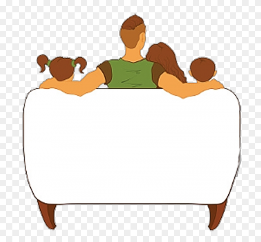 Television Family Cartoon Clip Art - Family Watching Tv Clipart