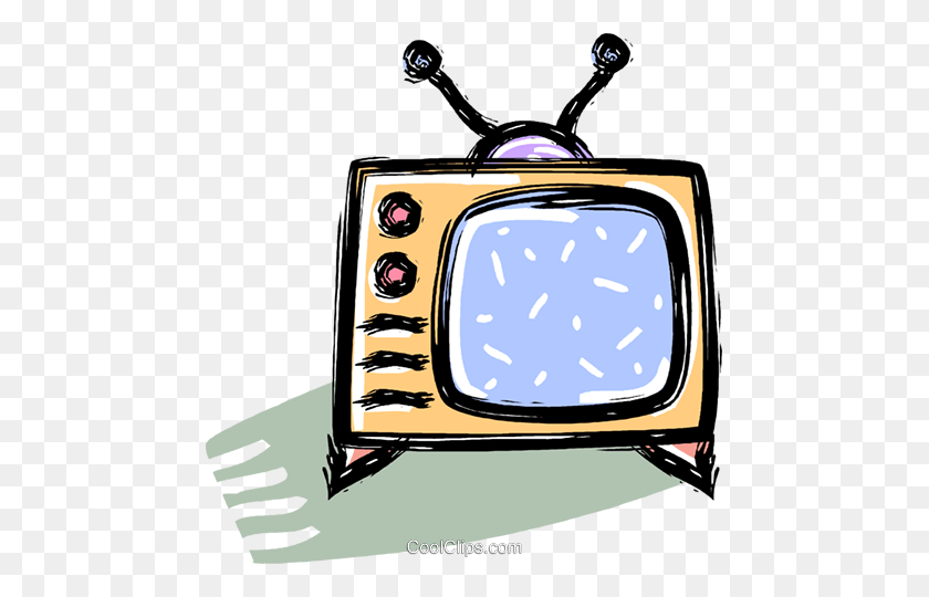 467x480 Television Set Royalty Free Vector Clip Art Illustration - Tv Set Clipart