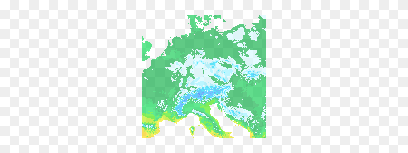 256x256 Temperature Map For Europe - Europe Map PNG