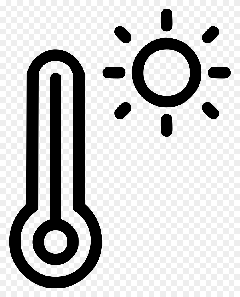 776x980 Lectura De Temperatura Tiempo Diurno Termómetro Sol Icono Png - Icono De Temperatura Png