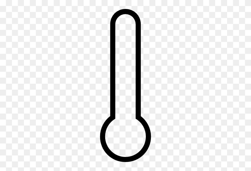512x512 Temperature Thermometer Outline Interface Symbol - Thermometer PNG