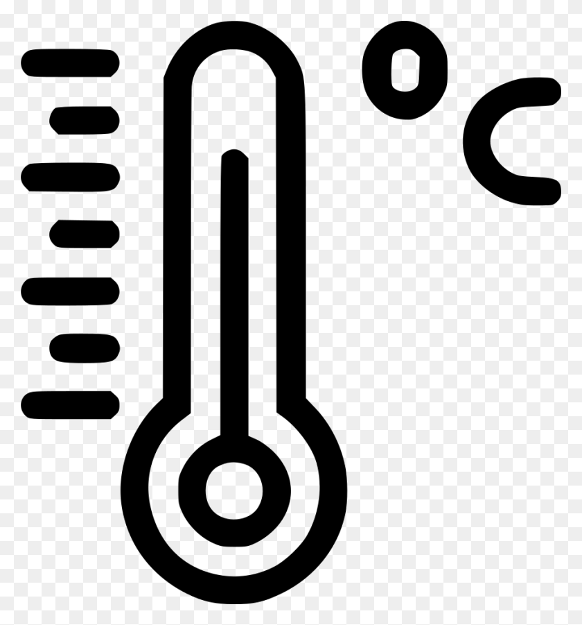 908x980 Температурный Термометр, Показывающий Градус Цельсия По Цельсию, Png - Значок Температуры В Png