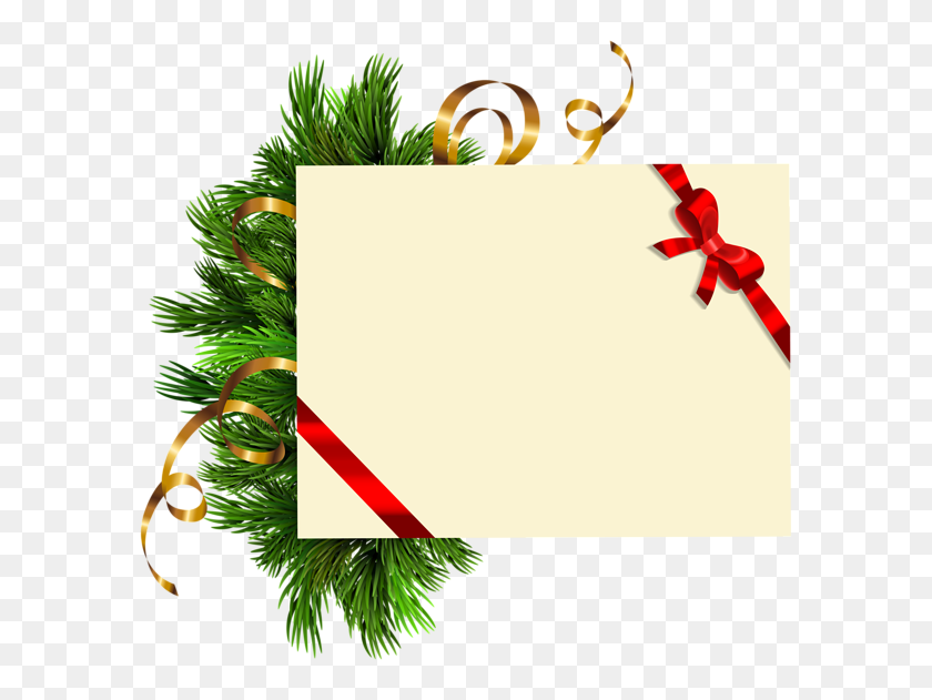 600x571 Templates Christmas, Clip Art, Christmas Tag - Pine Tree Border Clipart