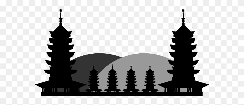 600x304 Temple Clip Art - Pagoda Clipart