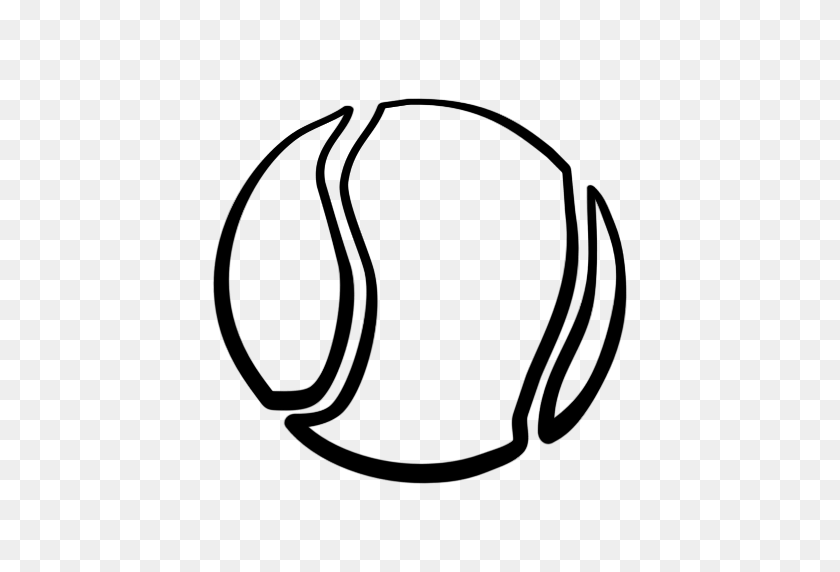 512x512 Теннисный Мяч Черно-Белый Клипарт - Спортивные Мячи Клипарт Черный И Белый