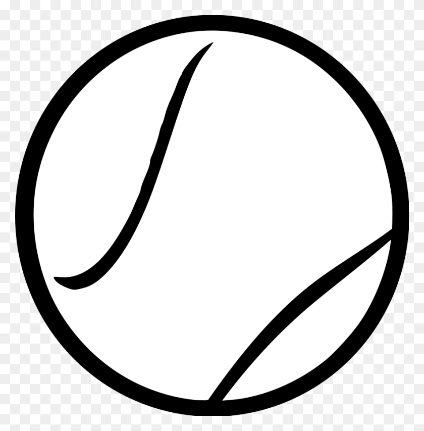 885x900 Теннисный Мяч Черно-Белый Клипарт - Август Черно-Белый Клипарт