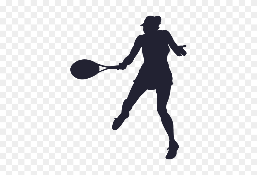 512x512 Tennis Player Girl Silhouette - Tennis PNG