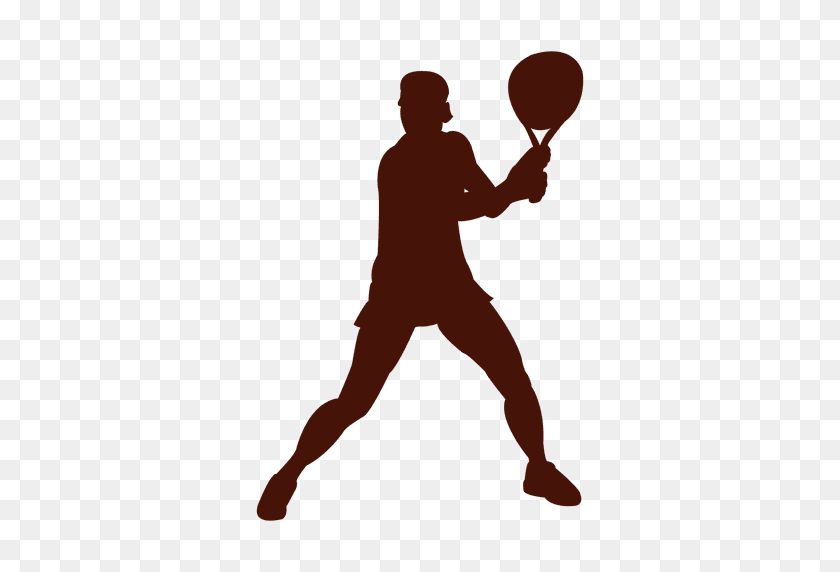 512x512 Tennis Player Playing Silhouette - Tennis PNG
