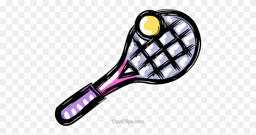 480x384 Tennis Racket And Ball Royalty Free Vector Clip Art Illustration - Tennis Clipart Free