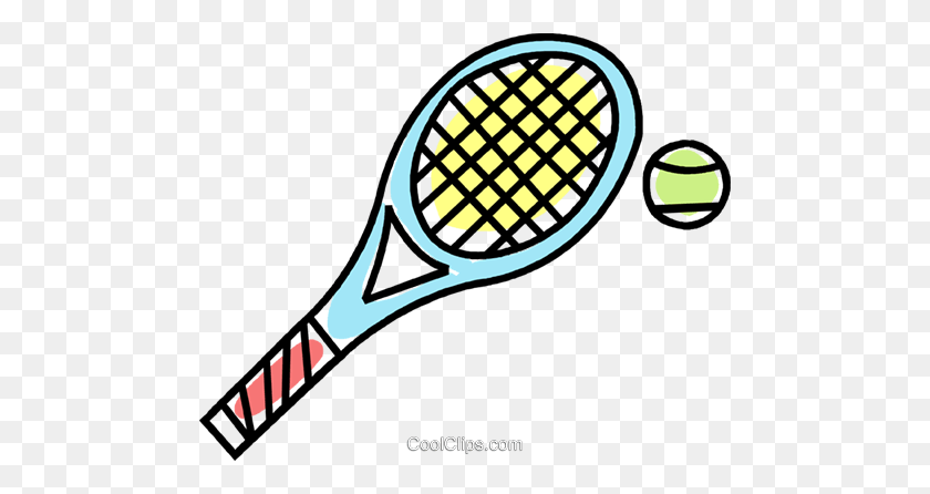 480x386 Tennis Racket And Ball Royalty Free Vector Clip Art Illustration - Noise Clipart