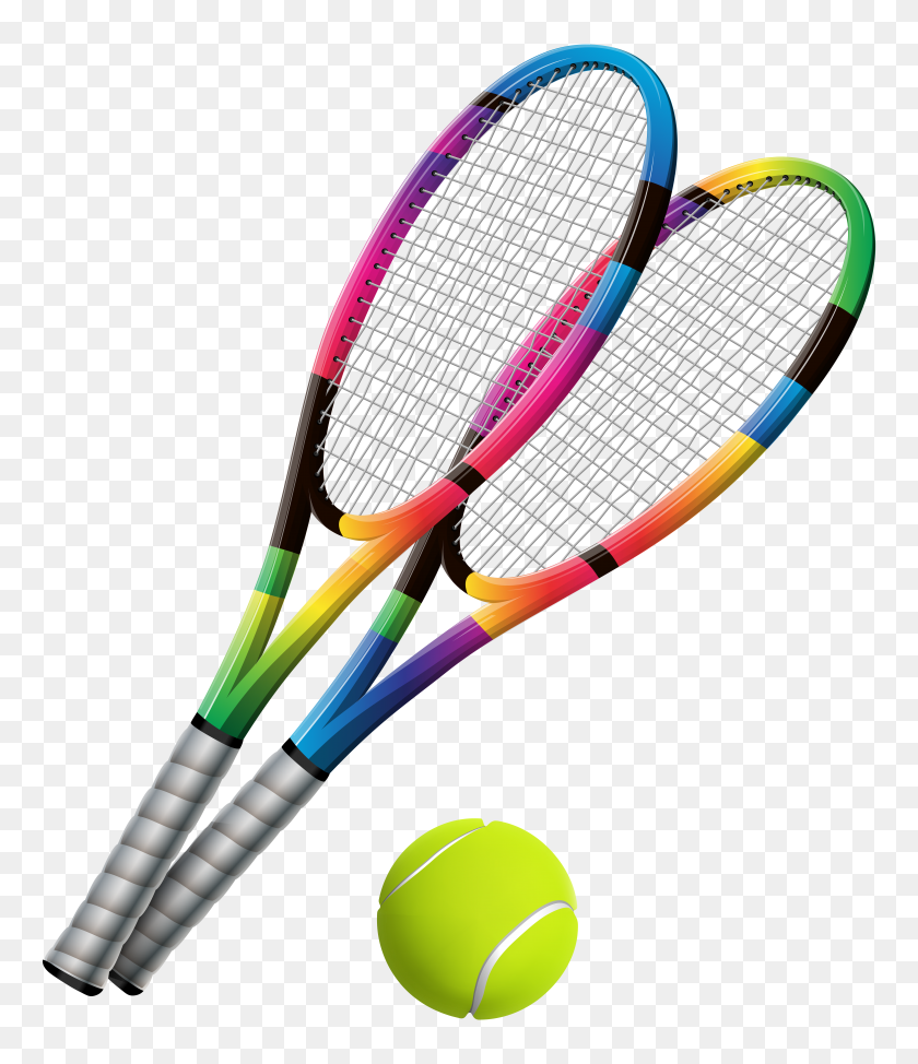 5968x7000 Tennis Rackets And Ball Transparent Png Clip Art - Web Design Clipart