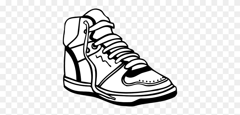 400x344 Tennis Shoes Clipart Black And White Free - Tennis Images Clip Art