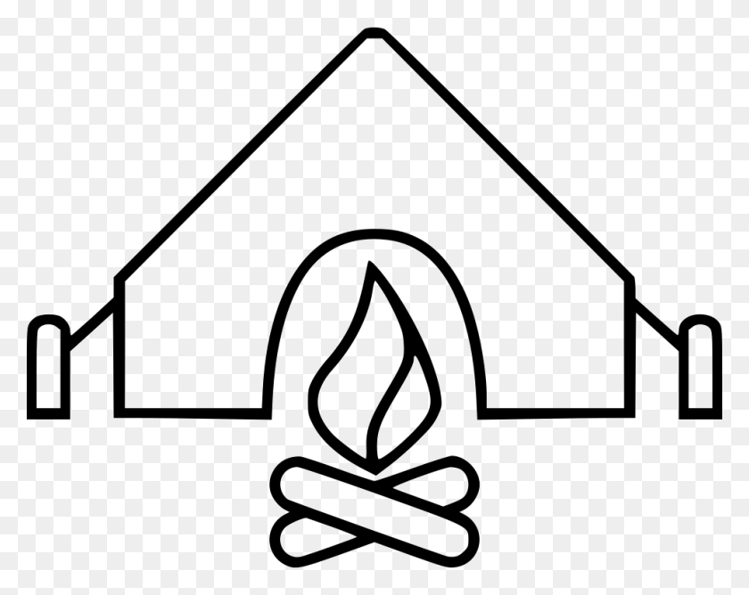 980x764 Tent Camping Campfire Drawing Clip Art - Campfire Black And White Clipart