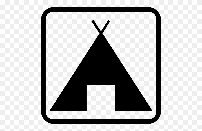500x487 Палатка Пиктограмма Векторной Графики - Палатка Клипарт Черный И Белый