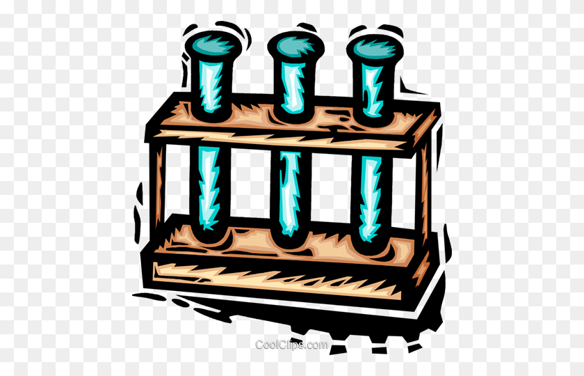 460x480 Test Tubes Royalty Free Vector Clip Art Illustration - Science Equipment Clipart