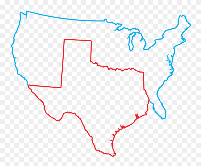 1254x1024 Texas Bigger - Texas State Outline PNG