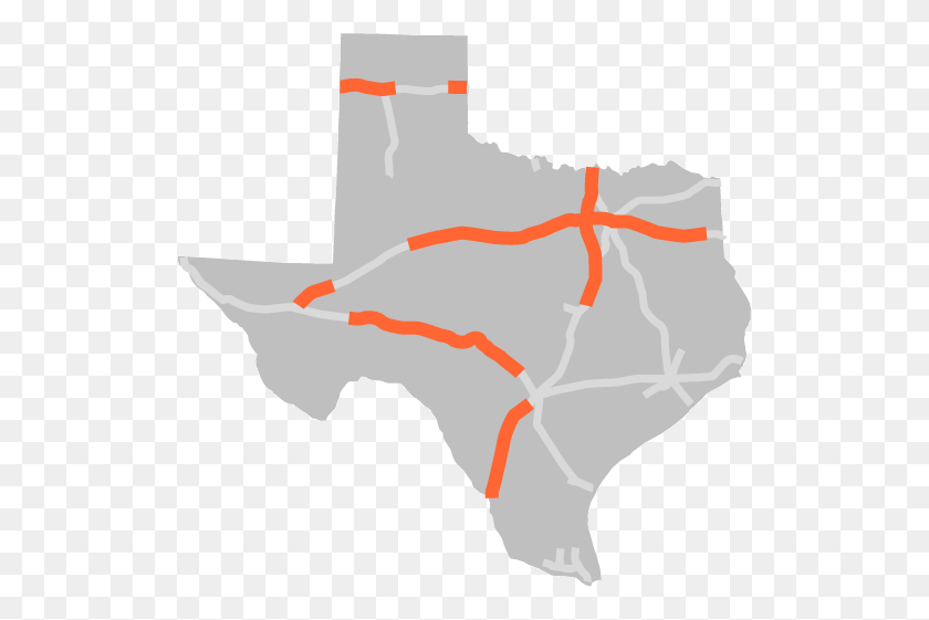 518x501 Texas County Boundaries - Texas Shape PNG
