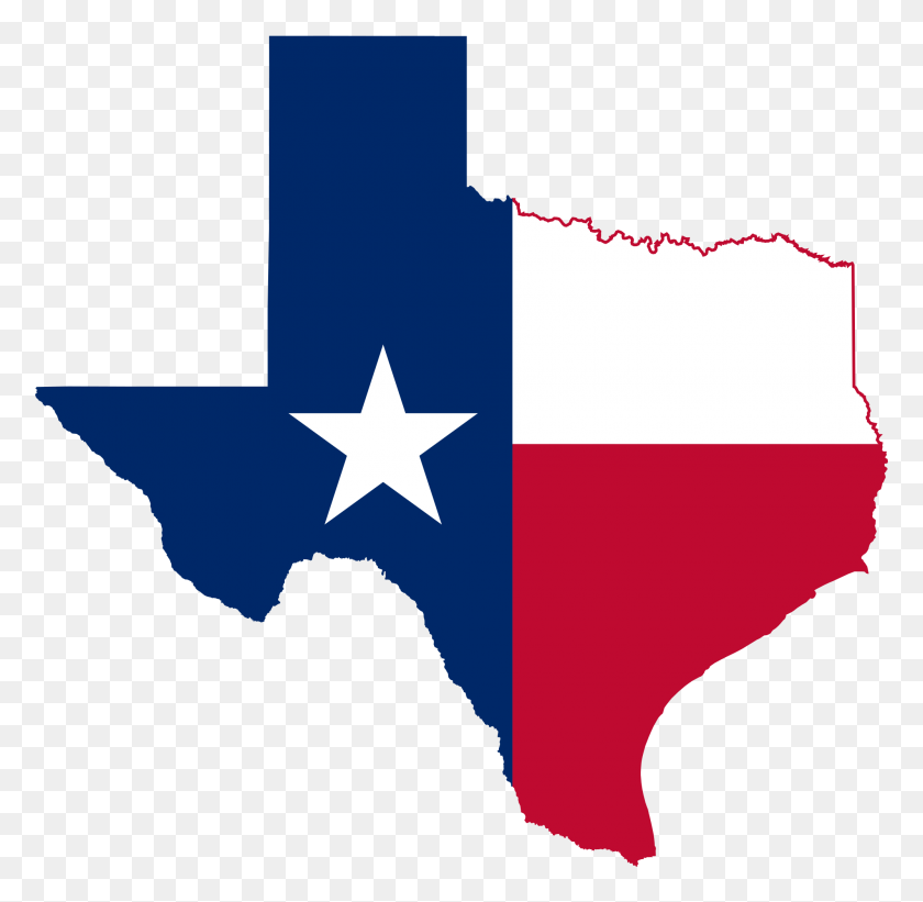 2000x1952 Texas Flag Map - Texas Outline PNG