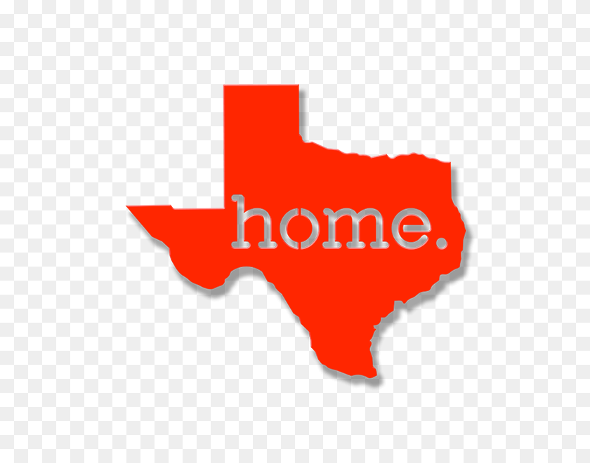 600x600 Texas 'Home' Esquema De La Declaración De Arte De Pared - Esquema Del Estado De Texas Png