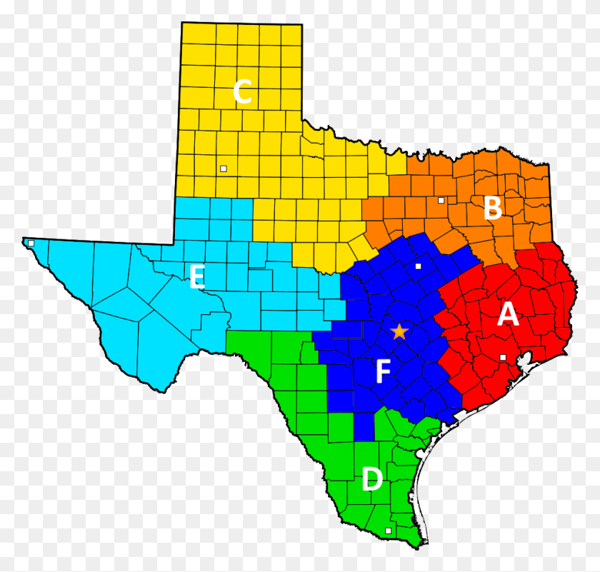 947x900 Карта Компаний Техасского Дивизиона Рейнджеров - Штат Техас Png