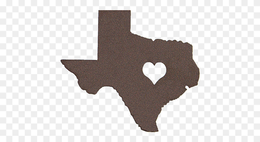 500x400 Texas With Heart Wall Sign - Texas Shape PNG