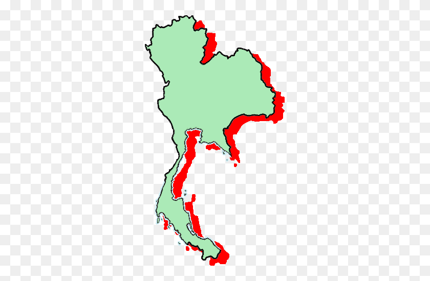 275x490 Thailand Map Green - Thailand Clipart