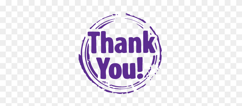 315x310 Thank You Purple Stamp Transparent Png - Thank You PNG