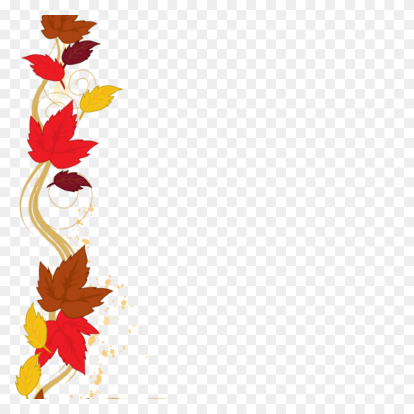 958x958 Граница Благодарения Счастливый Тег Осенний Двойной Над Белыми Тыквами - Word Clip Art Borders