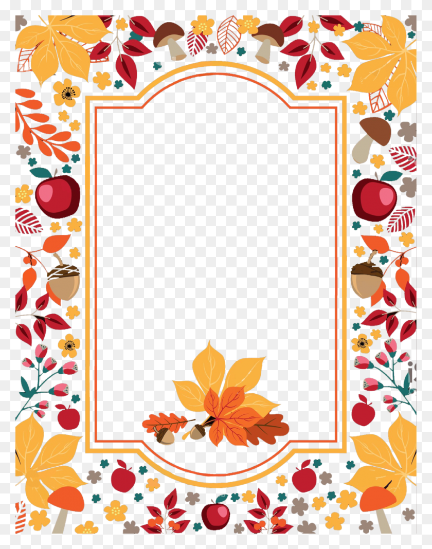 958x1239 Thanksgiving Borders Free Printablefree Thanksgiving Borders - Thanksgiving Border PNG