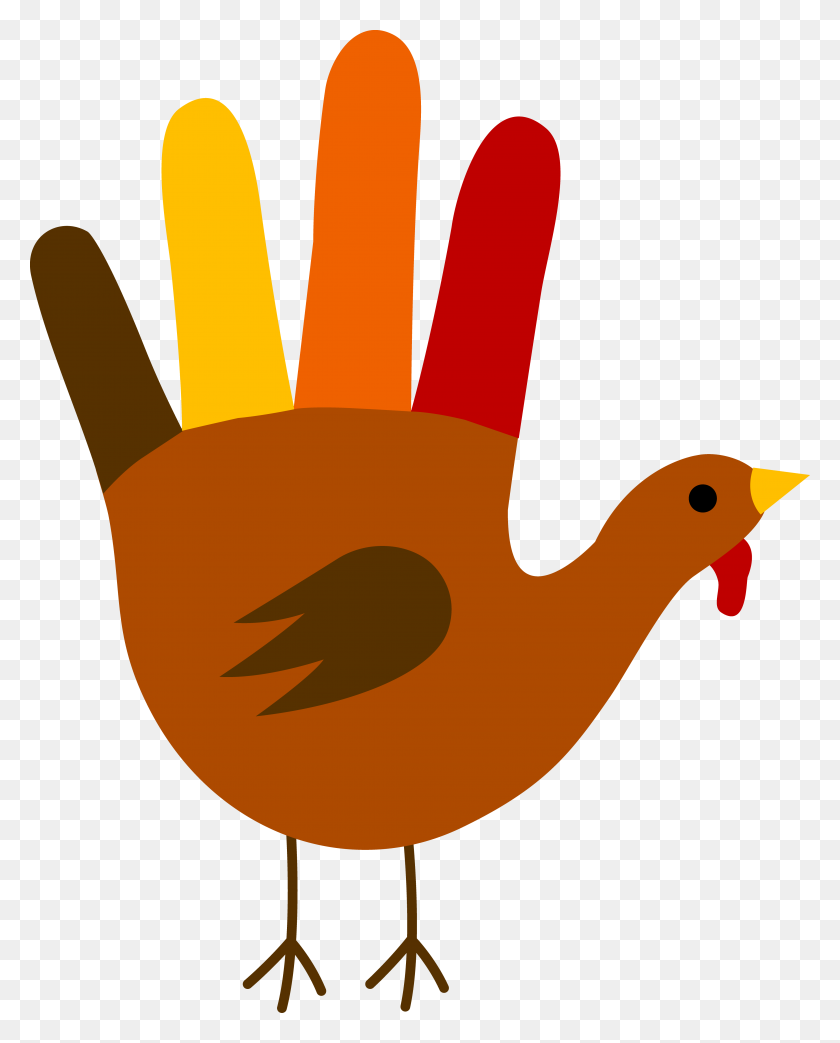 4319x5445 Thanksgiving Hand Turkey - Two Hands Clipart