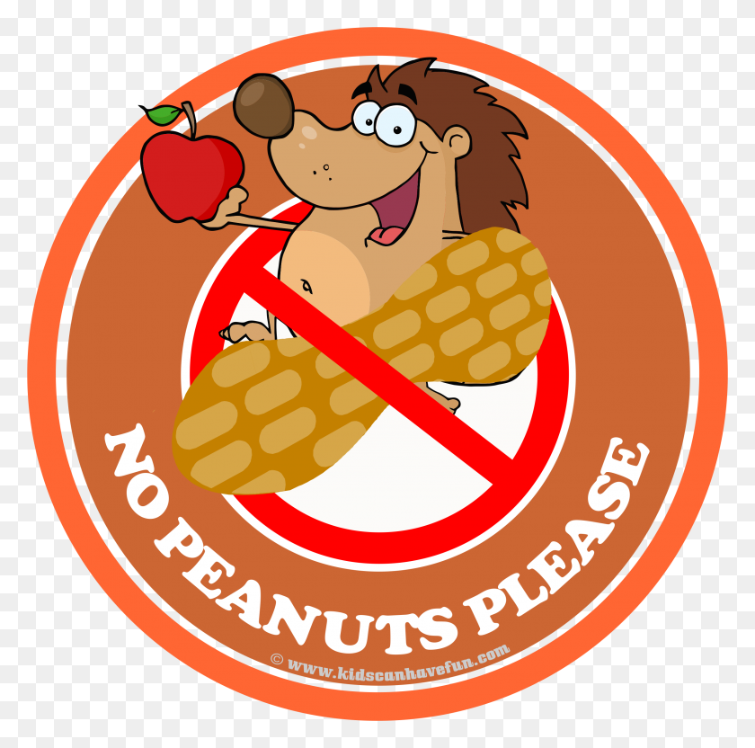 2456x2433 Thanksgiving Hedgehog No Peanuts Please Poster Peanut Allergy - Food Allergy Clipart