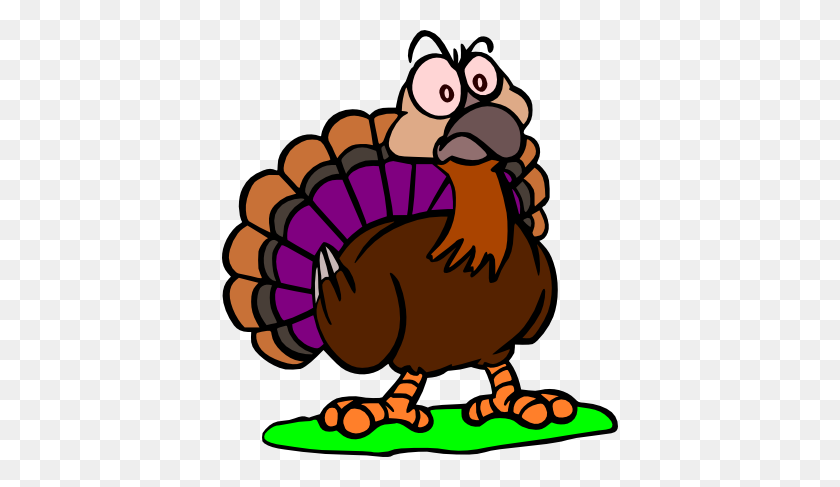 396x427 Thanksgiving Turkey Clip Art - Running Turkey Clipart